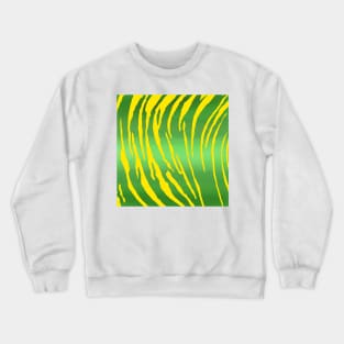 Metallic Tiger Stripes Green Yellow Crewneck Sweatshirt